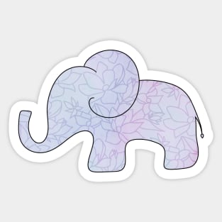 Pastel Floral Elephant Sticker